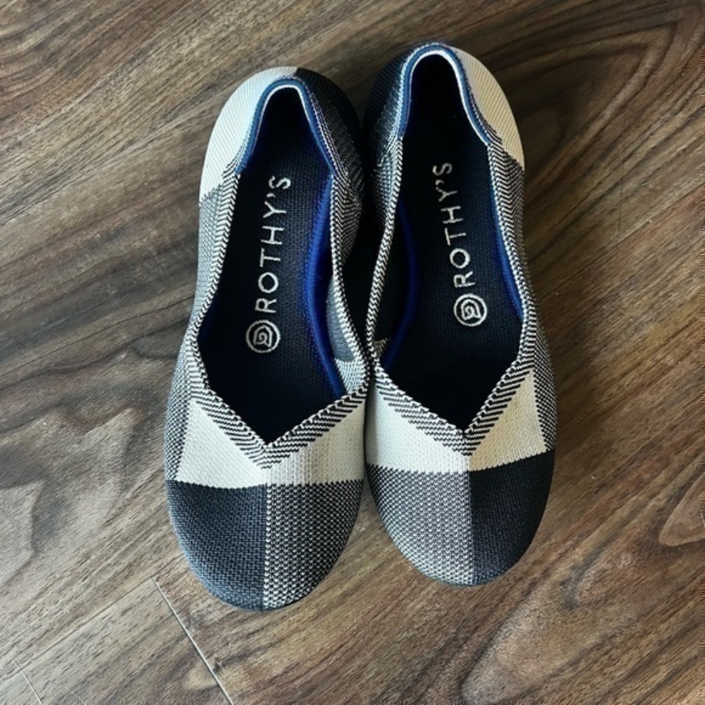 Rothy's Captoe Black Textile The Flat Ballet Comfort Women’s US 7.5 EU 38
